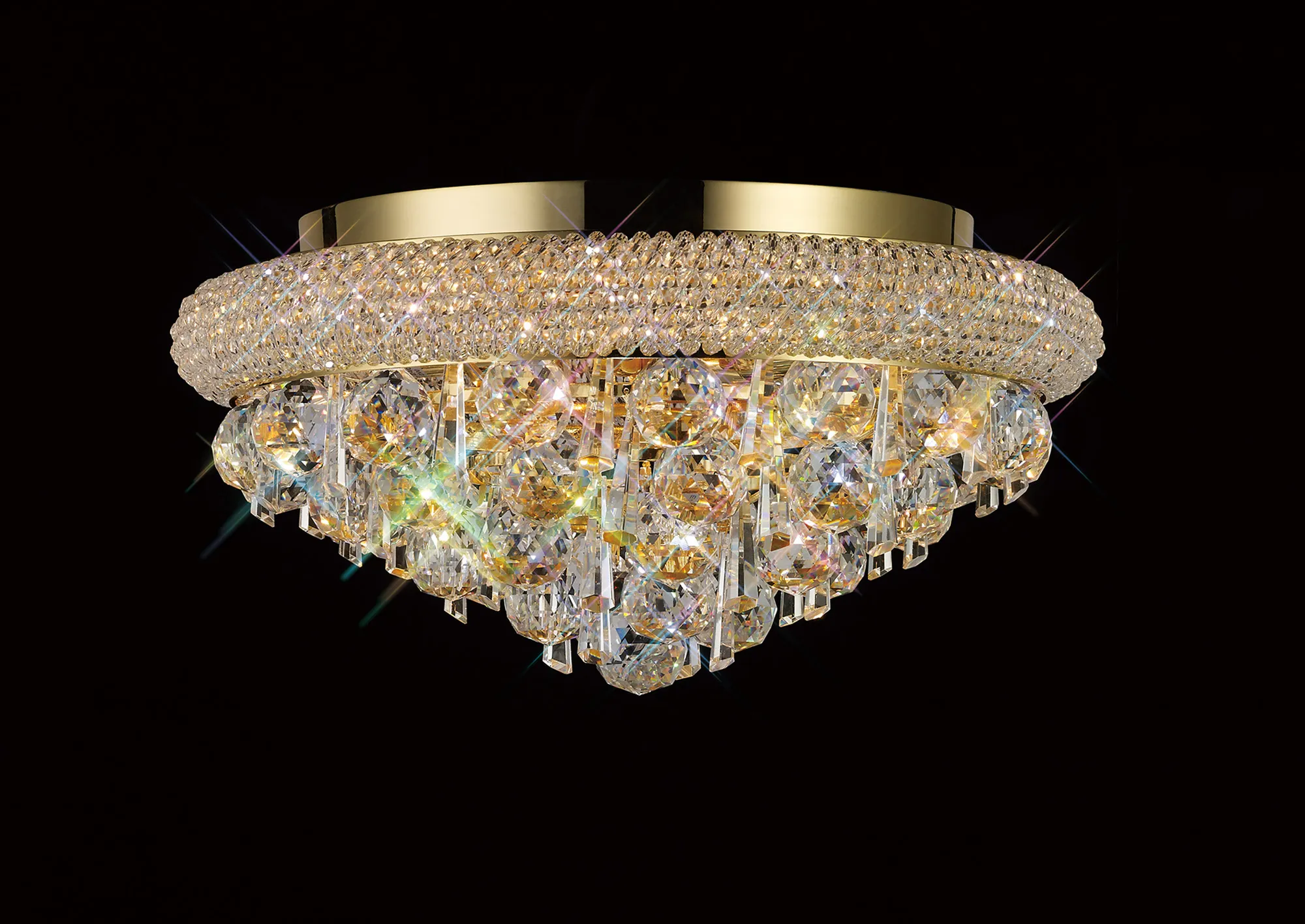 IL32105  Alexandra Crystal Ceiling 6 Light Gold